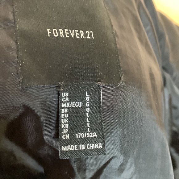 Forever 21 Puffer Pink Hooded Coat L - Picture 8 of 9